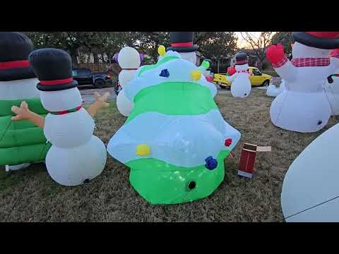 12-foot inflatable Christmas tree: SEASONBLOW 12 FT Giant Inflatable Christmas Tree with built-in lights shown during my hands-on review