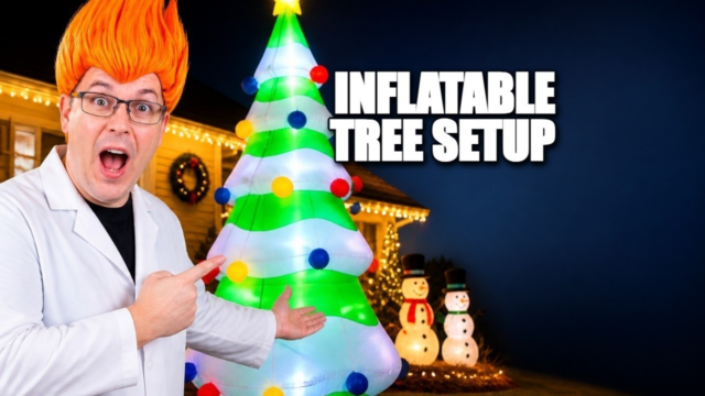 12-foot inflatable Christmas tree: SEASONBLOW 12 FT Giant Inflatable Christmas Tree with built-in lights shown in my hands-on review