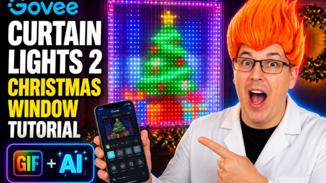 animated Christmas window lights: Govee Curtain Lights 2 shown in my hands-on review