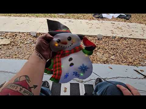 lighted snowman garden flag: amadecohome Lighted Christmas Garden Flag, Snowman Multicolor shown during my hands-on review