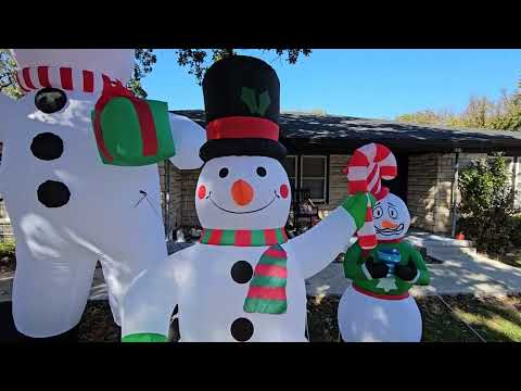 musical inflatable snowman: LOMOHOO 7 ft inflatable musical snowman with swirling LED lighting shown during my hands-on review
