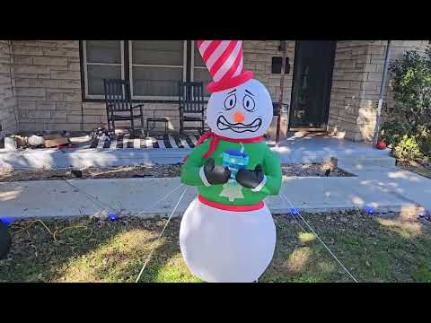 shivering snowman inflatable: 6ft Shivering Snowman Inflatable shown during my hands-on review