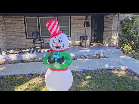 shivering snowman inflatable: 6ft Shivering Snowman Inflatable shown during my hands-on review