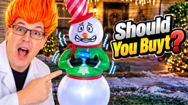 shivering snowman inflatable: 6ft Shivering Snowman Inflatable shown in my hands-on review