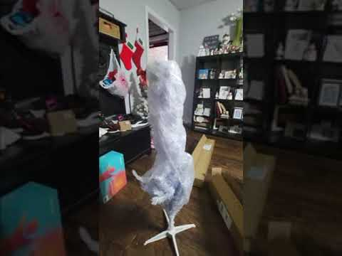 small white Christmas tree: National Tree Company 4 ft Pre-Lit Mini Artificial Christmas Tree, White Iridescent Tinsel, 70 Clear Lights, 110 Tips, Include…