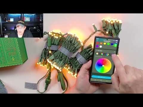 smart Christmas tree lights: Govee Christmas Sparkle String Lights, 99 ft, RGBWIC, 375 Bullet-Head LEDs shown during my hands-on review